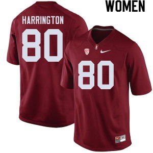 Women Stanford #80 Scooter Harrington Cardinal University Jerseys 455138-639