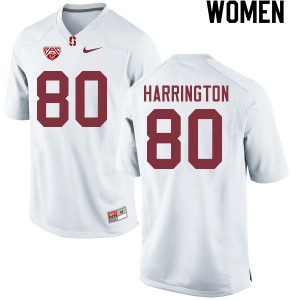 Womens Stanford University #80 Scooter Harrington White Stitch Jersey 588046-306
