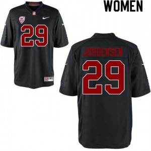 Womens Stanford University #29 Spencer Jorgensen Black Embroidery Jersey 873488-460