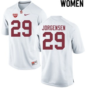 Women Stanford Cardinal #29 Spencer Jorgensen White University Jerseys 251650-457