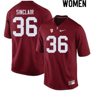 Women Stanford University #36 Tristan Sinclair Cardinal Alumni Jersey 949376-579