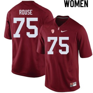 Womens Stanford #75 Walter Rouse Cardinal Player Jersey 478893-417