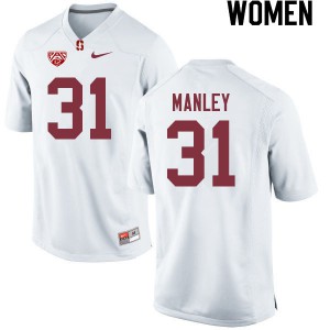 Womens Stanford #31 Zahran Manley White High School Jerseys 469910-999
