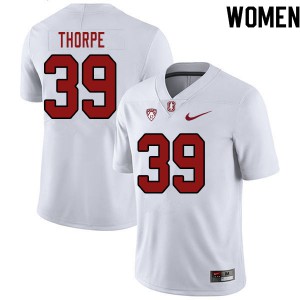 Women Stanford University #39 Alexander Thorpe White NCAA Jerseys 525838-675