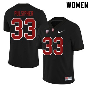 Women's Stanford University #33 Anson Pulsipher Black NCAA Jerseys 474666-809