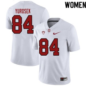 Womens Stanford University #84 Benjamin Yurosek White Football Jersey 535891-857