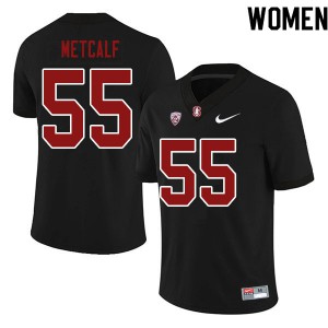 Womens Stanford Cardinal #55 Drake Metcalf Black Player Jersey 723857-133