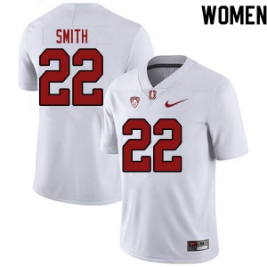 Womens Stanford University #22 E.J. Smith White Football Jerseys 920274-284