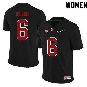 Women's Stanford University #6 Elijah Higgins Black Player Jersey 960243-574