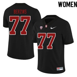 Women's Stanford #77 Logan Berzins Black Official Jersey 213132-292