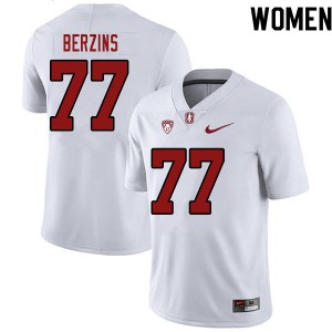 Womens Stanford University #77 Logan Berzins White NCAA Jerseys 370843-563