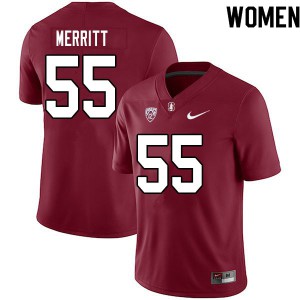 Women's Stanford #55 Matthew Merritt Cardinal University Jerseys 576316-648