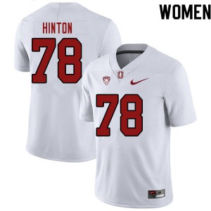 Womens Stanford University #78 Myles Hinton White Stitched Jerseys 638344-426