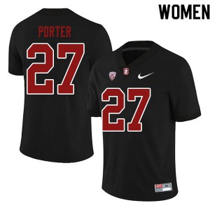 Womens Stanford University #27 Omari Porter Black Official Jerseys 783890-323