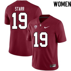 Women Stanford #19 Silas Starr Cardinal Embroidery Jerseys 499735-969