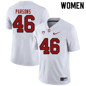 Womens Stanford University #46 Bailey Parsons White College Jersey 161508-237
