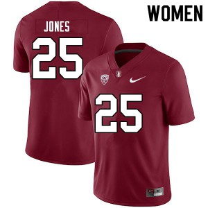 Womens Stanford #25 Brandon Jones Cardinal NCAA Jersey 239025-313