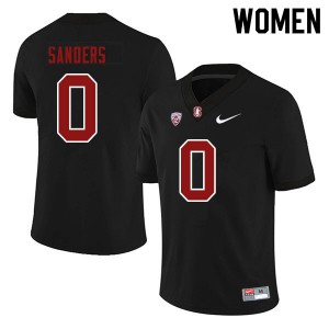 Women's Stanford University #0 Isaiah Sanders Black Player Jersey 305013-963