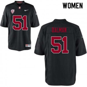 Women's Stanford University #51 Drew Dalman Black Football Jersey 173710-232