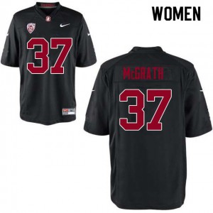 Womens Stanford #37 Joe McGrath Black Stitch Jerseys 798590-996