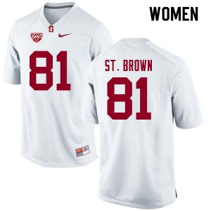Women's Stanford Cardinal #81 Osiris St. Brown White Stitched Jerseys 124766-620