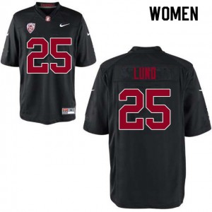 Womens Stanford #25 Sione Lund Black Embroidery Jersey 899408-854