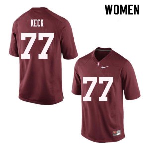 Womens Stanford #77 Thunder Keck Red Stitch Jersey 130464-516