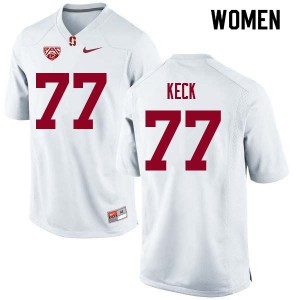 Women's Stanford University #77 Thunder Keck White High School Jerseys 982971-813