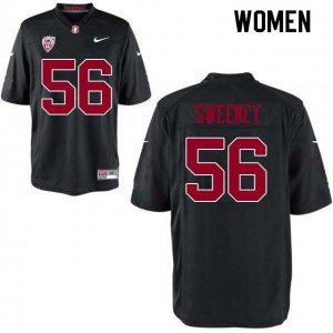 Women Stanford #56 Will Sweeney Black Embroidery Jerseys 153162-136