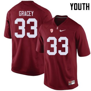 Youth Stanford Cardinal #33 Alex Gracey Cardinal College Jersey 208735-131