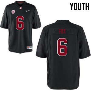 Youth Stanford #6 Andres Fox Black College Jerseys 154291-523
