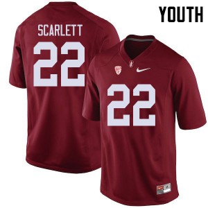 Youth Stanford University #22 Cameron Scarlett Cardinal Stitch Jersey 691709-681