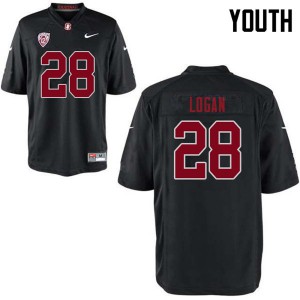 Youth Stanford University #28 Donjae Logan Black NCAA Jerseys 606970-656