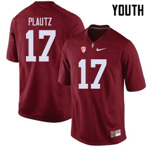 Youth Stanford Cardinal #17 Dylan Plautz Cardinal Football Jerseys 537972-435