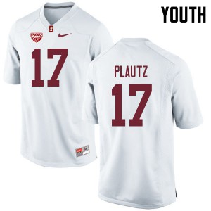 Youth Stanford Cardinal #17 Dylan Plautz White Embroidery Jerseys 488465-484