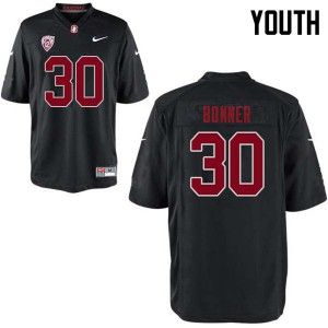 Youth Stanford University #30 Ethan Bonner Black Stitch Jerseys 814989-481