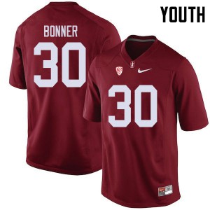 Youth Stanford University #30 Ethan Bonner Cardinal Stitched Jerseys 762576-413