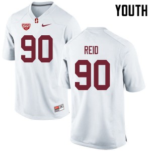 Youth Stanford University #90 Gabe Reid White NCAA Jersey 183140-895