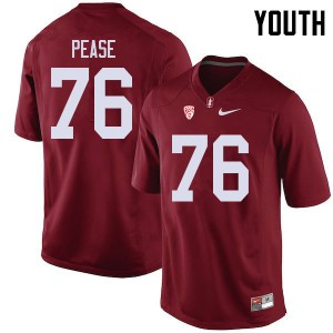 Youth Stanford #76 Grant Pease Cardinal Stitch Jerseys 537783-323