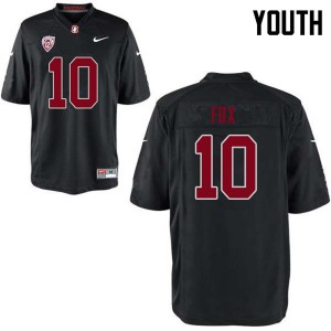 Youth Stanford University #10 Jordan Fox Black Stitched Jerseys 854943-343