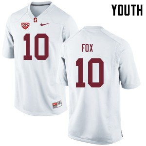 Youth Stanford Cardinal #10 Jordan Fox White Official Jerseys 127484-249