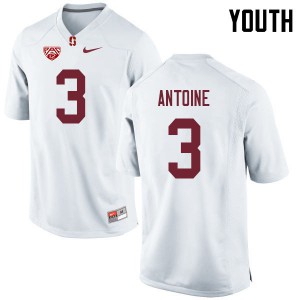 Youth Stanford #3 Malik Antoine White High School Jerseys 888885-646
