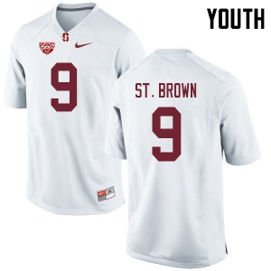 Youth Stanford #9 Osiris St. Brown White Football Jersey 858241-597