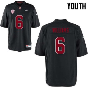 Youth Cardinal #6 Reagan Williams Black Football Jersey 966804-936