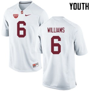 Youth Stanford Cardinal #6 Reagan Williams White High School Jerseys 803996-855
