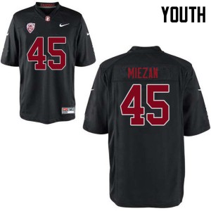 Youth Stanford #45 Ricky Miezan Black Embroidery Jersey 346051-768