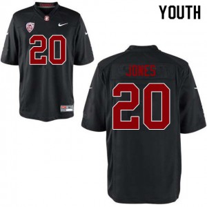 Youth Stanford University #20 Austin Jones Black High School Jerseys 162379-723