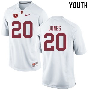 Youth Stanford Cardinal #20 Austin Jones White NCAA Jersey 398108-811