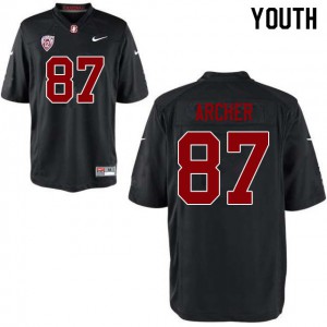 Youth Stanford University #87 Bradley Archer Black Official Jerseys 478116-919
