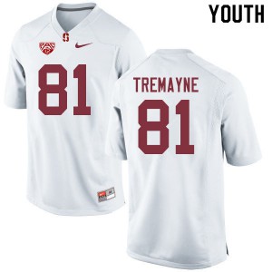 Youth Stanford Cardinal #81 Brycen Tremayne White Official Jersey 346072-690